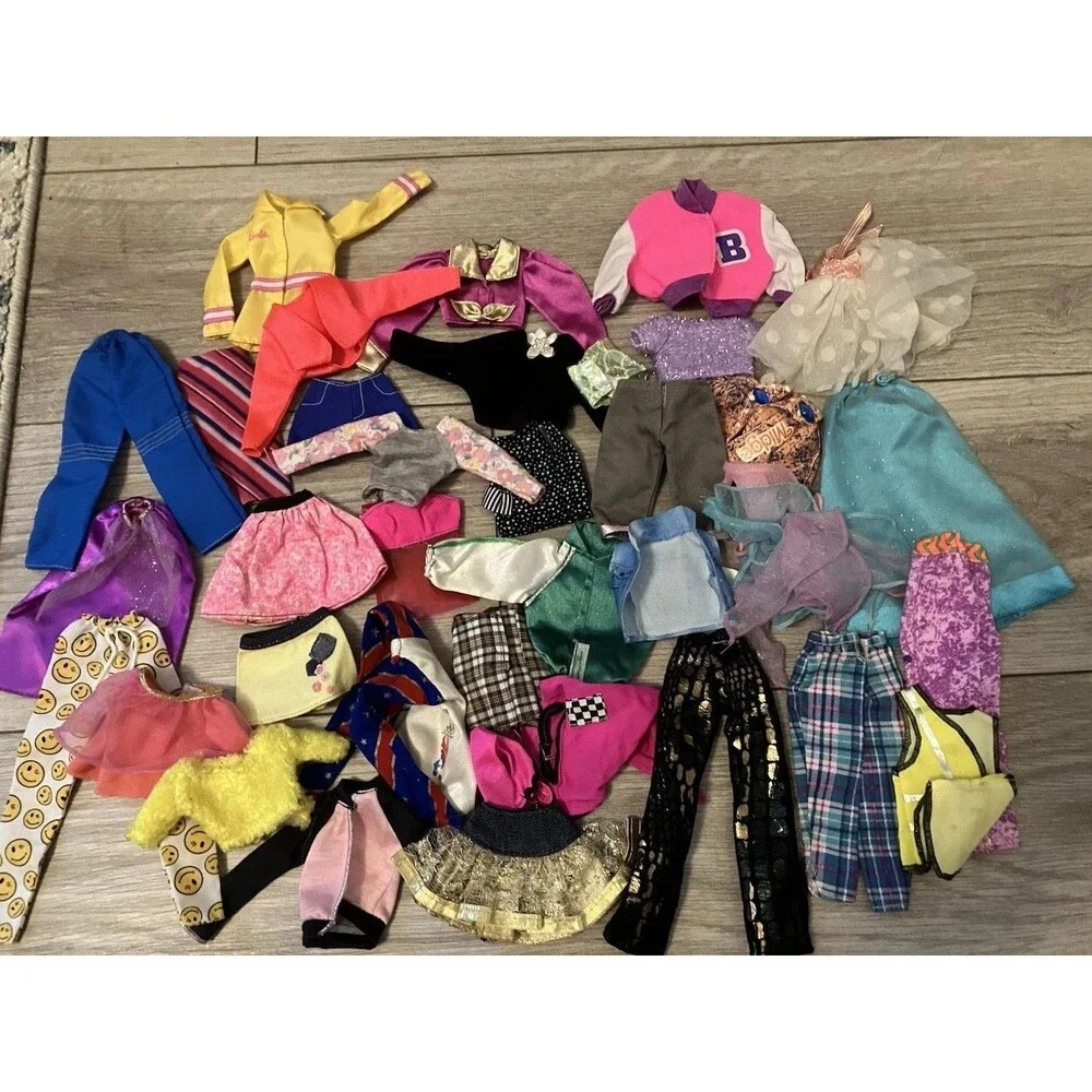 Barbie Doll Clothes lot of 36 pieces 90s/2000s skirts pants tops Vintage
